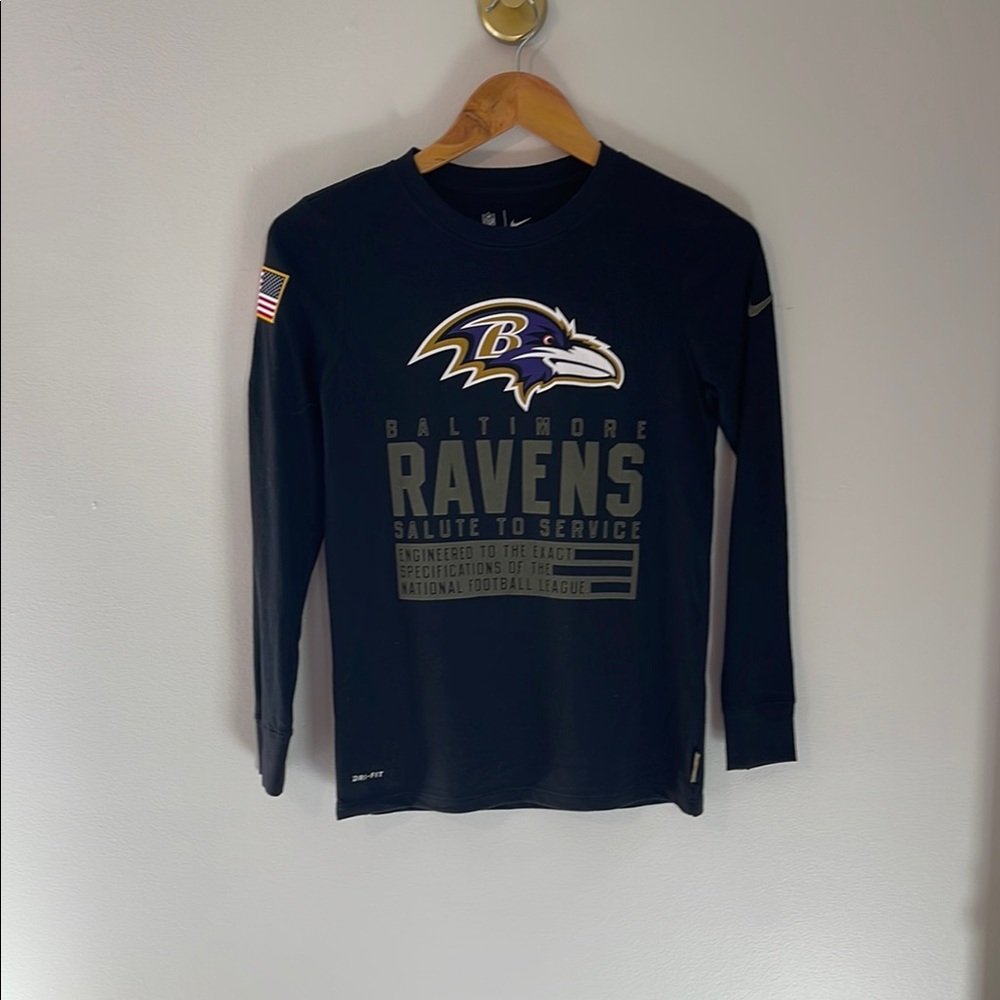 Nike Kids Black Ravens Long Sleeve Shirt